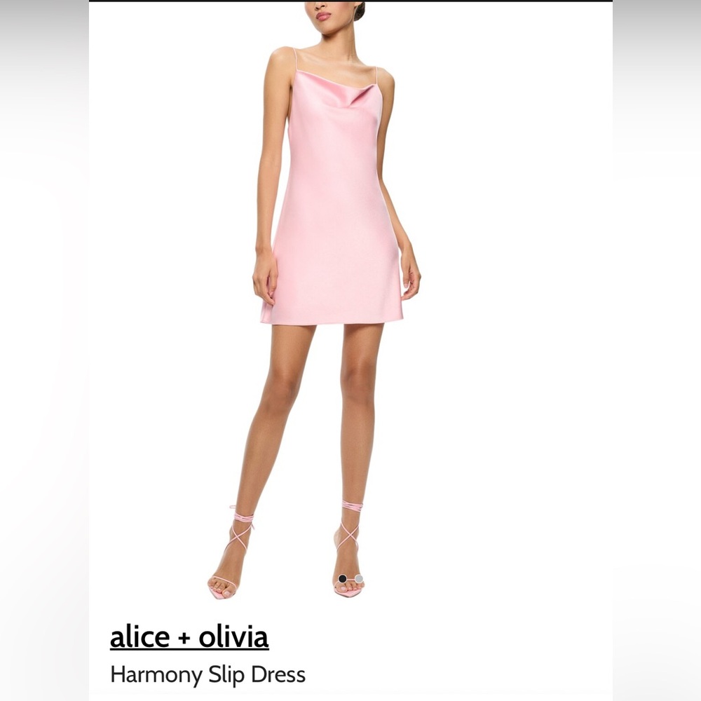 New! Alice + Olivia Harmony Mini Slip Dress Rose Sz 2 $295‎